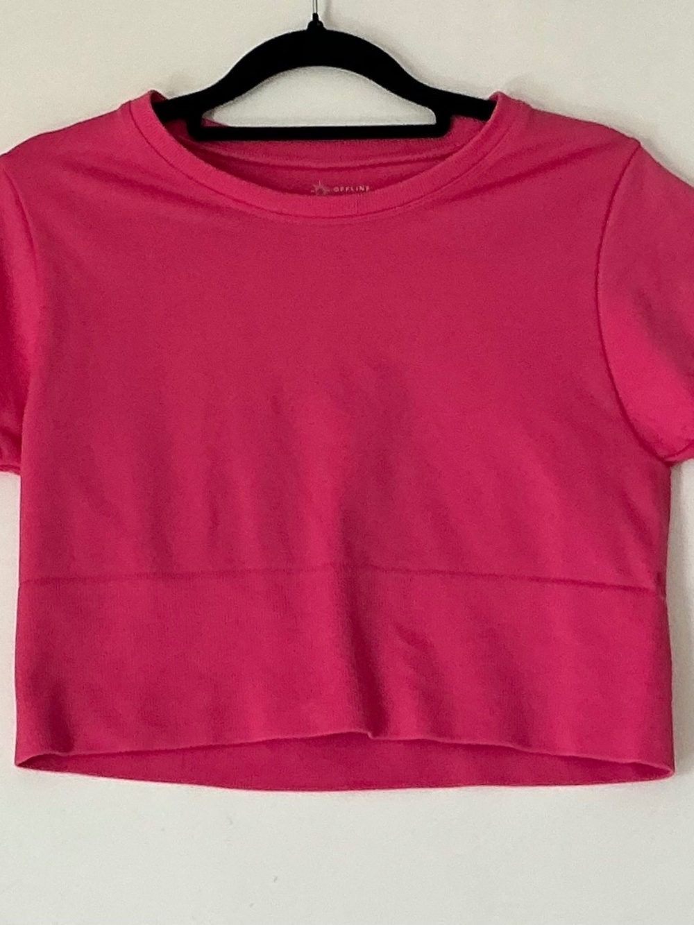 Offline by Aerie Real Good pink sidewalk seamless cropped Tshirt small